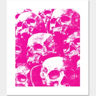 pink skulls Posters and Art